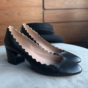Chloe Black Scalloped Heels